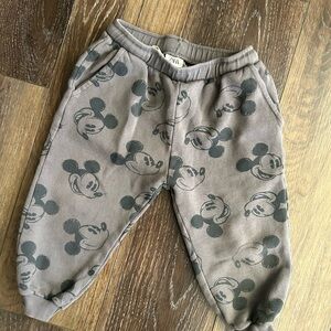 Zara Kids Gray Mickey Mouse Sweatpants